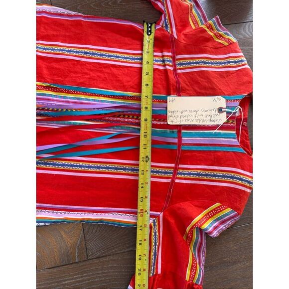 Vintage Alice Of California 1960s Red Striped Dress Size S/M - Picture 9 of 9